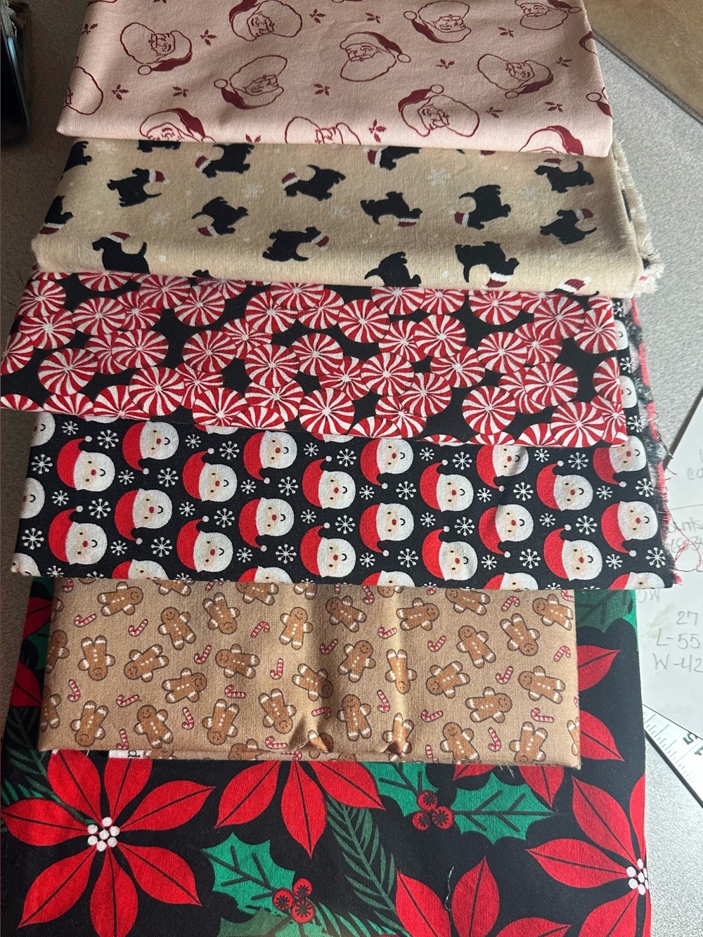 Christmas fabric cotton quilt BTY LOT